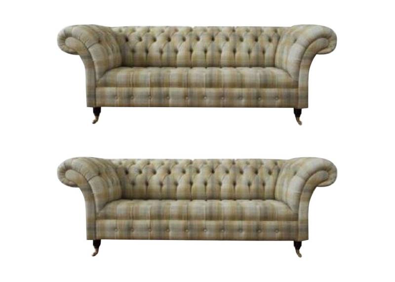 JVmoebel Wohnzimmer-Set Designer Chesterfield Sofagarnitur Sofa Polster Set in 3+3 Sitzer, (2-St., 2x Sofa 3 sitzer), Made in Europa von JVmoebel
