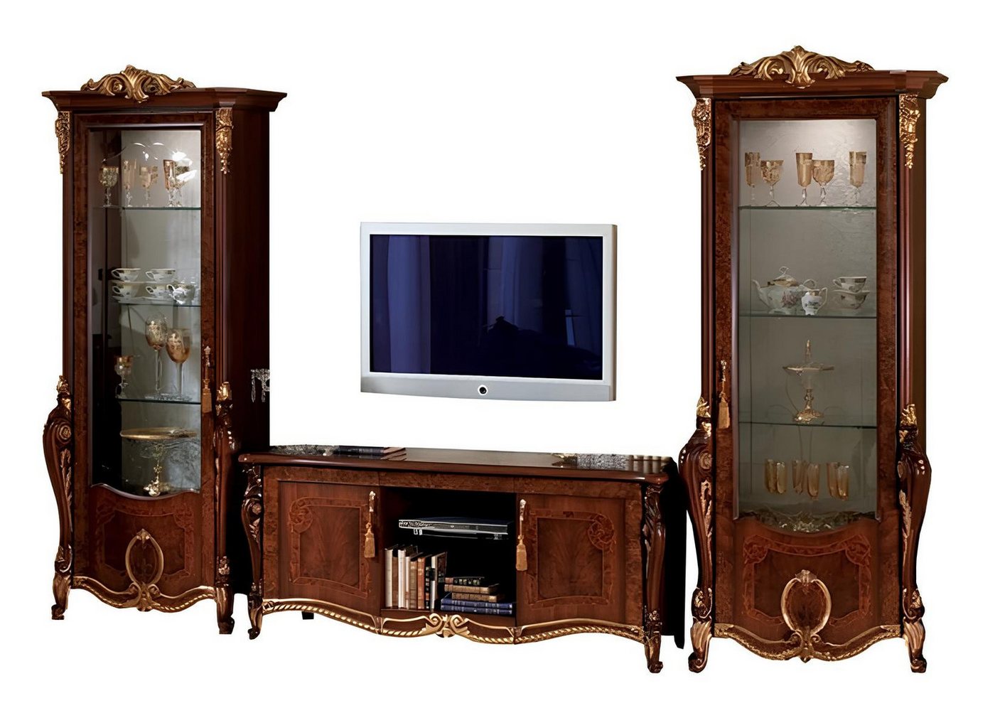 JVmoebel Wohnzimmer-Set Designer Wohnzimmermöbel Set mit Sideboard und 2 Vitrinen, Made in Europa JVmoebel Wohnzimmer-Set Designer Wohnzimmermöbel Set mit Sideboard und 2 Vitrinen, Made in Europa von JVmoebel