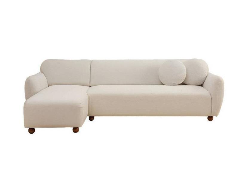 JVmoebel Ecksofa Beige Ecksofa L-Form Modern Stil Wohnzimmer Textil Holz Material, 1 Teile, Made in Europa von JVmoebel