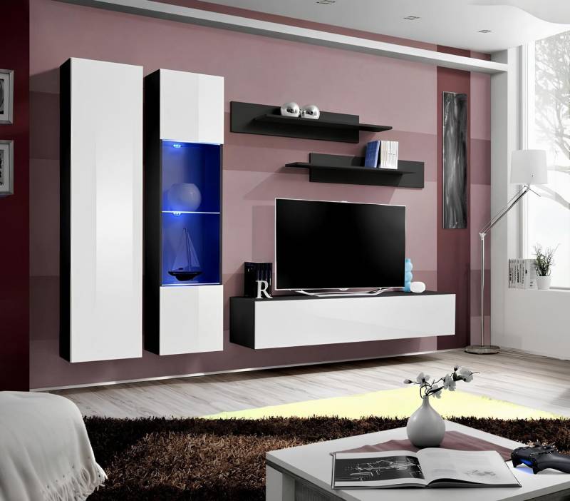 JVmoebel Wohnwand Elegante Wohnwand im modernen Design – 5-teiliges Set für Wohnzimmer, (6-St), Made in Europa von JVmoebel