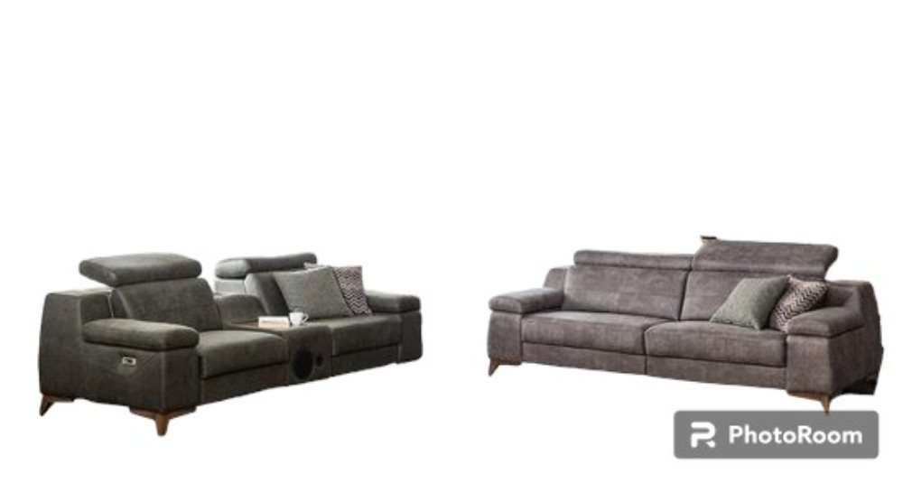 JVmoebel Wohnzimmer-Set Grau Wohnzimmer Polster Set XXL Big Multifunktion Sofas 3+3 Sitzer, (2-St., Nur 2x 3 Sitzer), Made in Europe von JVmoebel