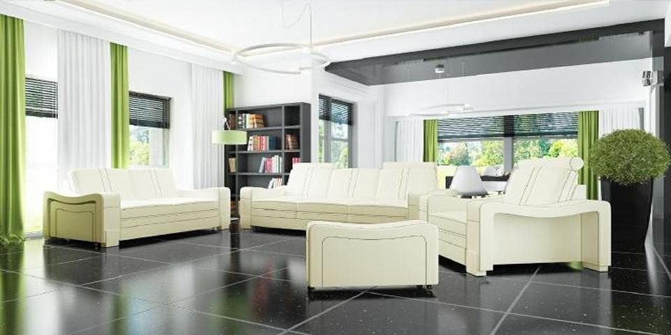 JVmoebel Polstergarnitur Ledersofa Design Sofa Sofagarnitur 3+2+1 mit USB Sofa Garnitur, (3-tlg., Sofagarnitur 3+2+1 Sitzer "FRANCO), Made in Europa von JVmoebel