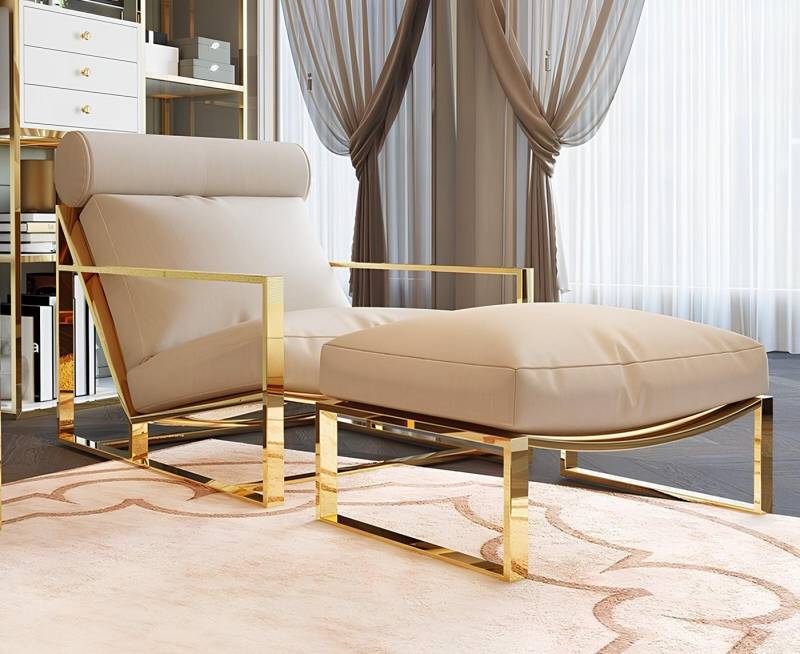 JVmoebel Wohnzimmer-Set Lounge Sessel mit Hocker - Gemütlicher Fernsehsessel aus Lederstoffe, Made in Europa von JVmoebel