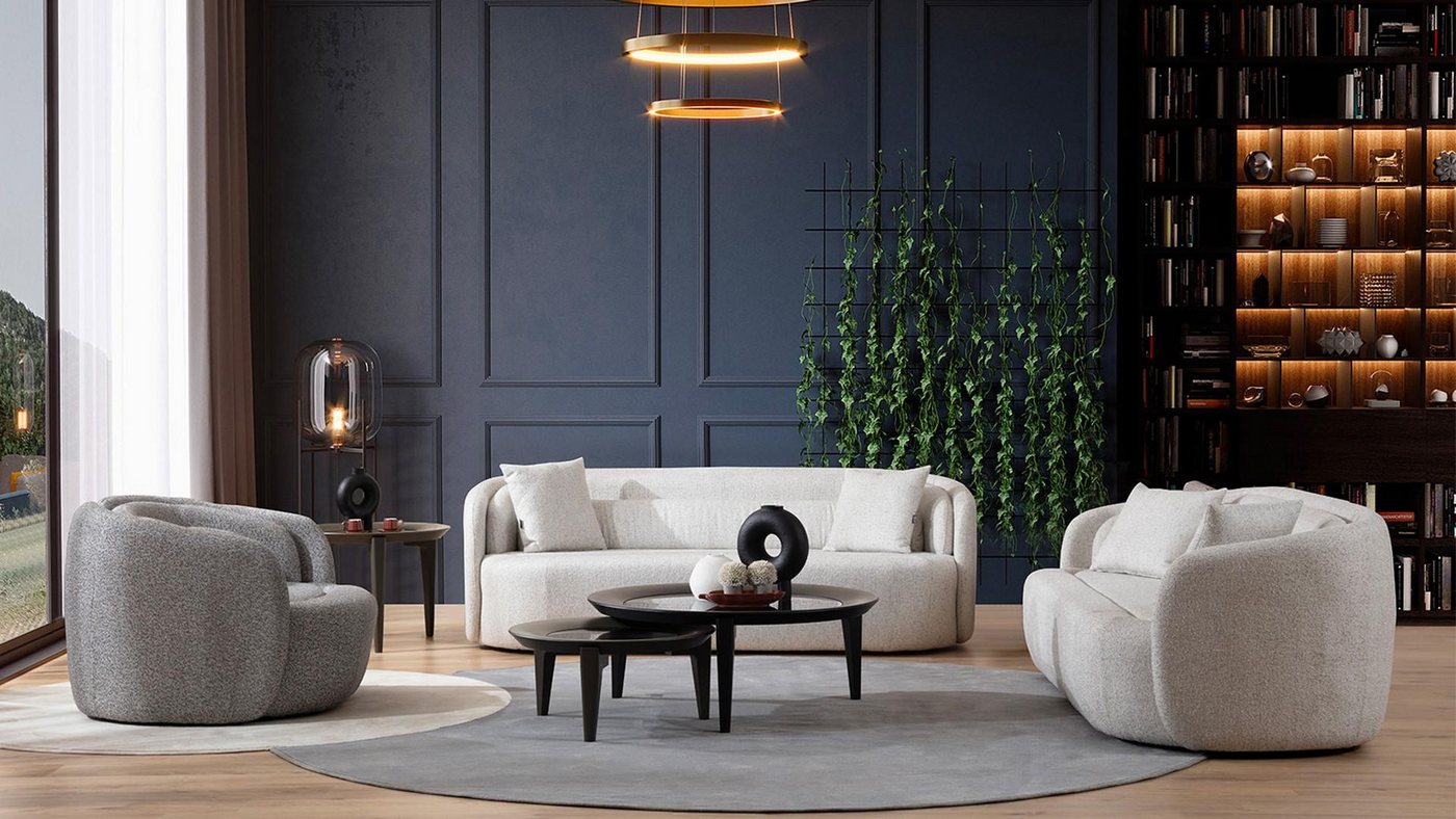 JVmoebel Wohnzimmer-Set Loungemöbel Sofagarnitur Sofalandschaft Sitzgarnitur Polsterecke Sofa, (Beistelltisch), Made in Europa von JVmoebel