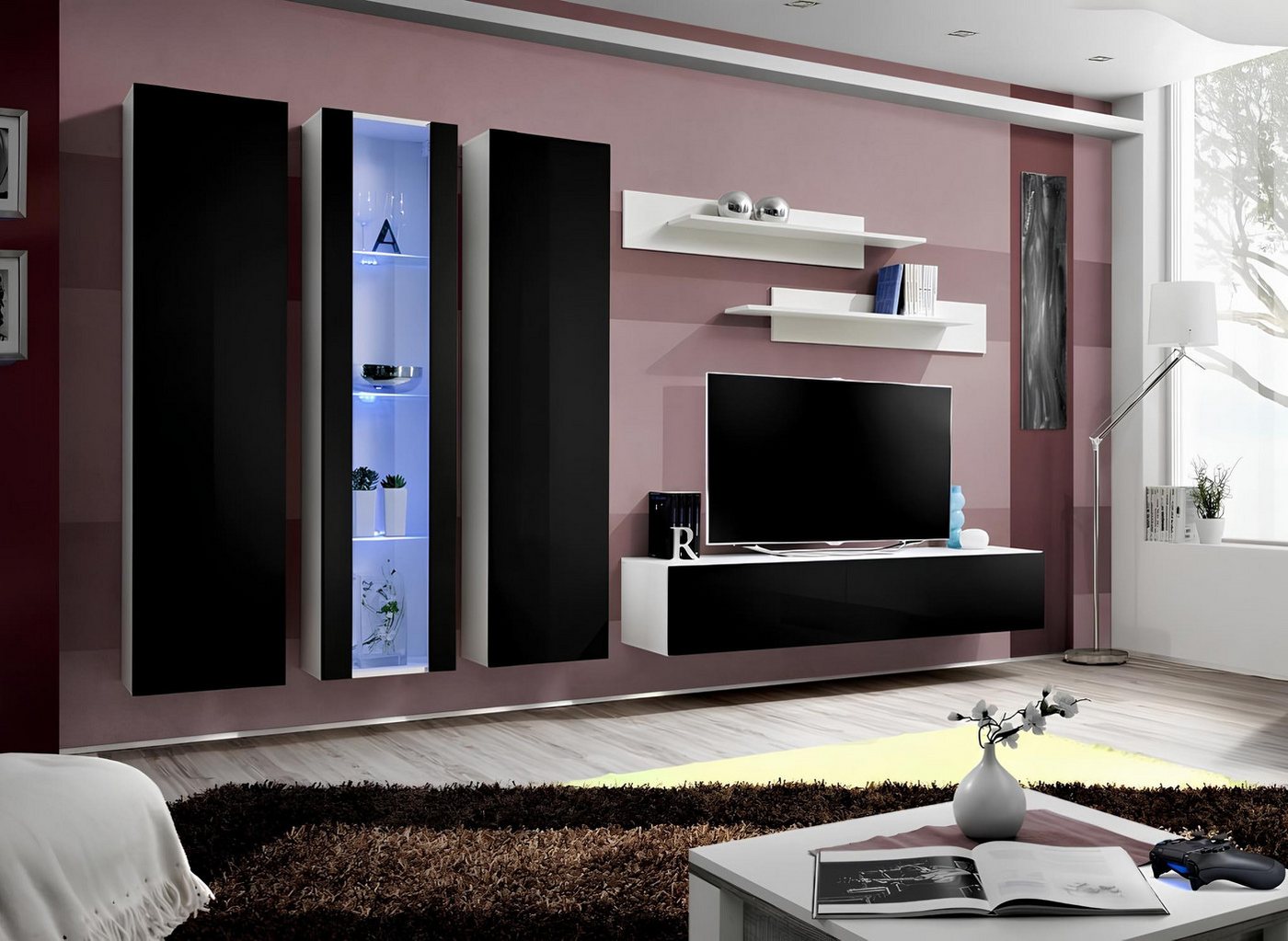 JVmoebel Wohnwand Luxuriöse Wohnwand für das Wohnzimmer – 6-teiliges Designer Set, Made in Europa JVmoebel Wohnwand Luxuriöse Wohnwand für das Wohnzimmer – 6-teiliges Designer Set, Made in Europa von JVmoebel