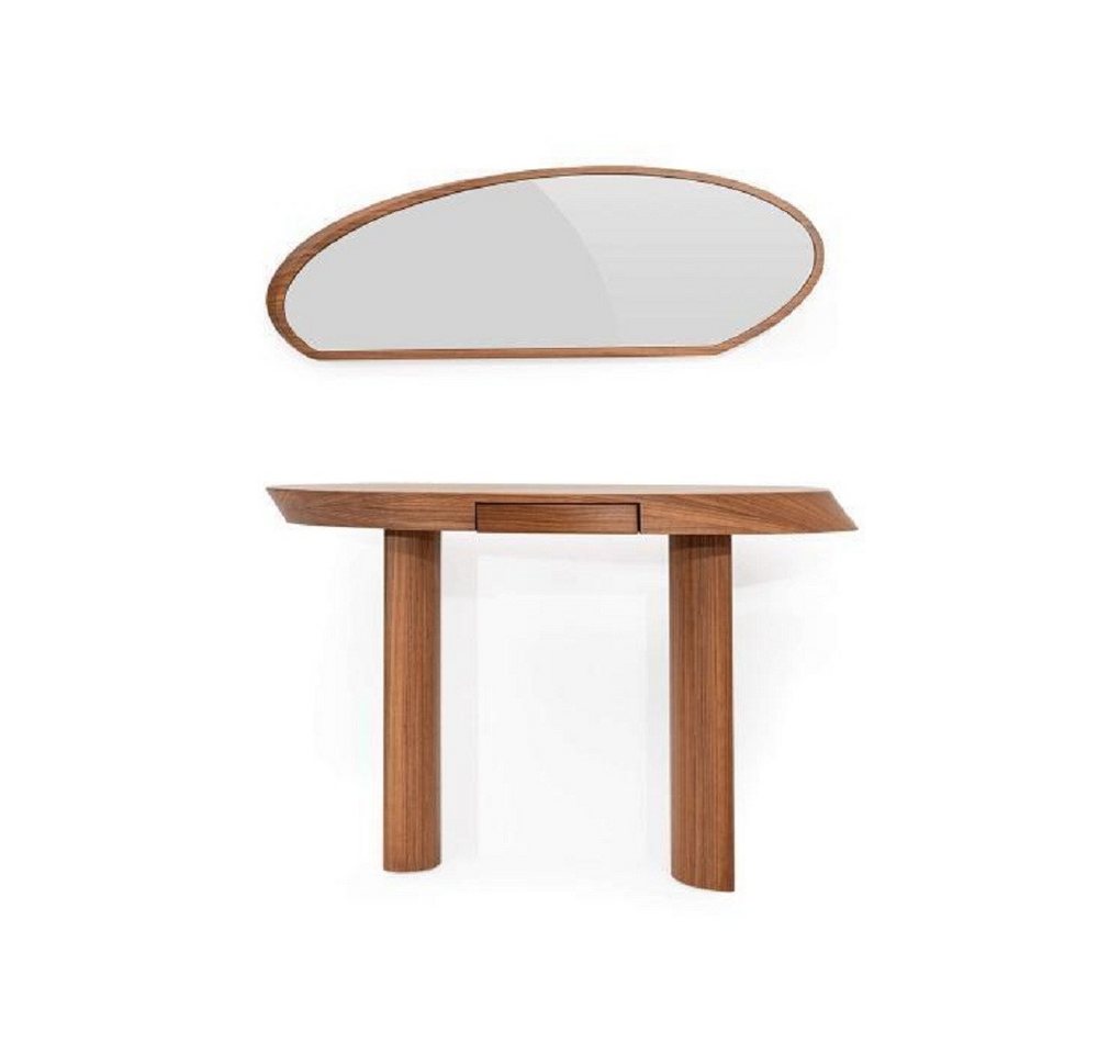 JVmoebel Wohnzimmer-Set Modern Wohnzimmer Set Besteht aus Holz Konsolentisch und Spiegel 2tlg, (2-St., 1x Konsolentisch + 1x Spiegel), Made in Europa von JVmoebel