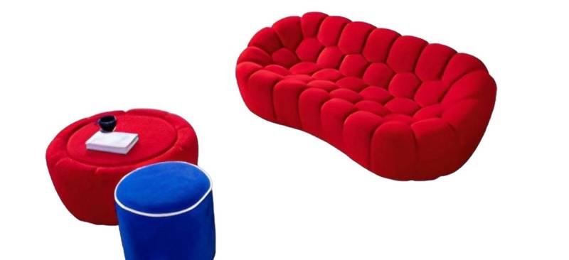 JVmoebel Wohnzimmer-Set Moderne Polster Garnitur Exklusiver 3-Sitzer Sofa Luxuriöse 2x Hocker, (3-St., Nur Sofa 3 Sitzer + 2x Hocker), Made in Europa von JVmoebel