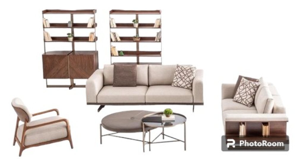 JVmoebel Wohnzimmer-Set Moderne Sofagarnitur Dreisitzer Zweisitzer Set Luxus Grau, (2-St., Nur 3 + 2 Sitzer), Made in Europe von JVmoebel