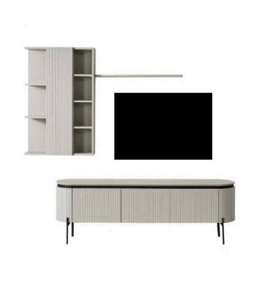 JVmoebel Wohnzimmer-Set Perfekte Wohnzimmer Set Besteht aus TV-Lowboard und Wandschrank 2tlg, (2-St., 1x TV Lowboard + 1x Wandschrank), Made in Europa von JVmoebel