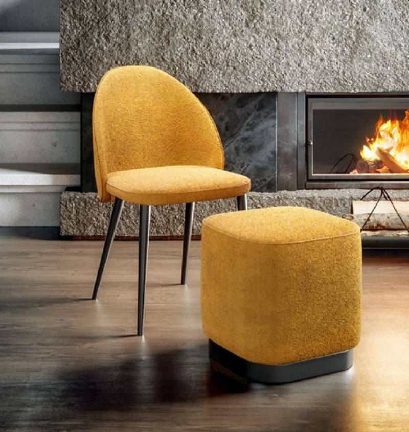 JVmoebel Stuhl Set Stuhl Hocker Armlehnstuhl Polsterstuhl Fußhocker Barhocker (2 St), Made in Europa von JVmoebel