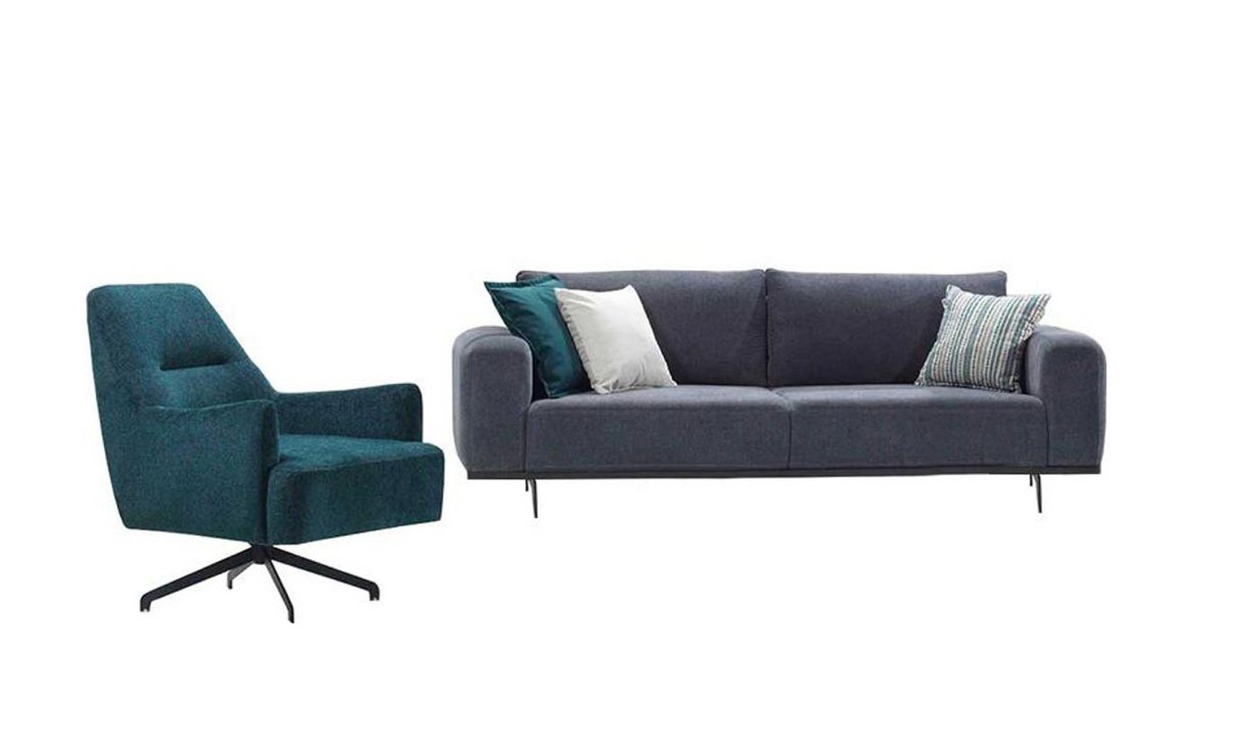 JVmoebel Sofa 3-Sitzer Relaxsessel Wohnzimmer Lounge-Garnitur 2 Teile wohnlich, 2 Teile, Made in Europa von JVmoebel