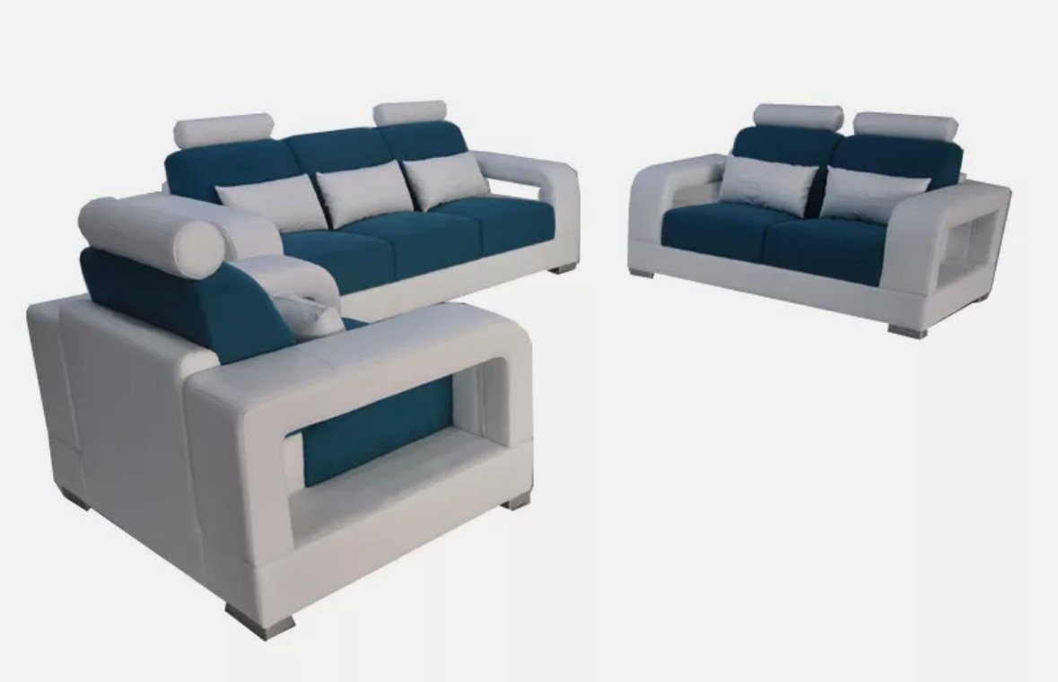 JVmoebel Polstergarnitur Sofa Couch Polster Wohnlandschaft Sitz Möbel Set Garnitur 3+2+1 Sofas, (3-tlg., Sofagarnitur 3+2+1 Sitzer L6008), Made in Europa von JVmoebel