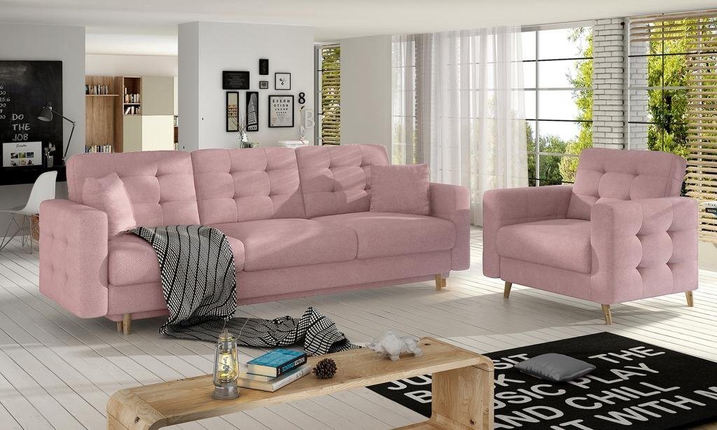 JVmoebel Wohnzimmer-Set Sofagarnitur 3+1 Sitzer Sitzpolster Leder Sofas Couchen Polster Sofa von JVmoebel