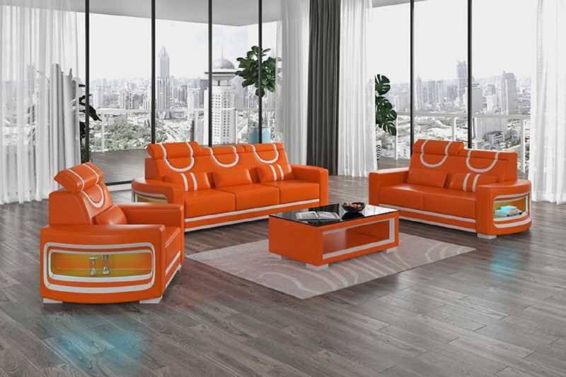 JVmoebel Wohnzimmer-Set Sofagarnitur Luxus Komplette Couchgarnitur Kunstleder Sofa 321, (3-St., Nur Sofa 2+3 Sitzer + Sessel), Made in Europe von JVmoebel