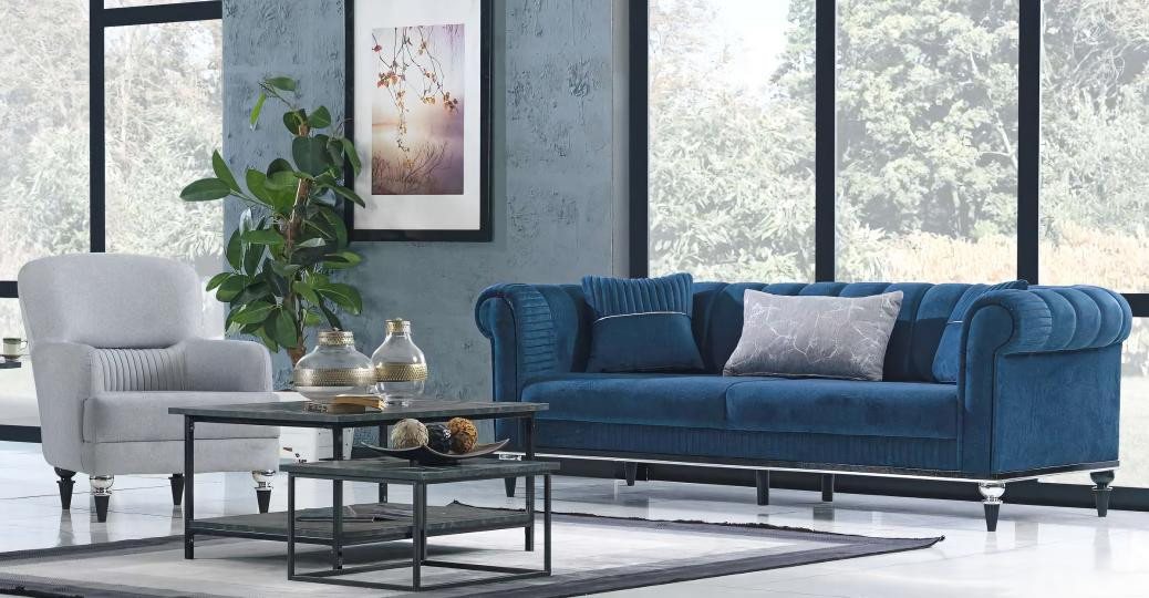 JVmoebel Polstergarnitur Sofagarnitur Polstermöbel Wohnlandschaft Sofa Sessel, (2-tlg., 2tlg Wohnzimmer Set (Sofa 3 Sitzer + Sessel), Made in Europa von JVmoebel