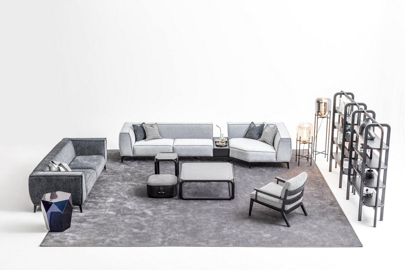 JVmoebel Wohnzimmer-Set Sofagarnitur xxl Couch Textil Sofa 5+3+2x Sessel Polster Textil, (Nur Sofa 5+3 Sitzer + 2x Sessel), Made in Europe von JVmoebel