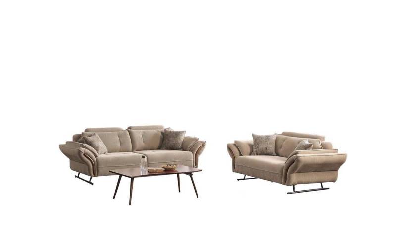JVmoebel Polstergarnitur Sofas Sofagarnitur Wohnlandschaft Sofa Sessel Wohnzimmergarnitur, (2-tlg., 3-Sitzer Sofa + 2-Sitzer Sofa), Made in Europa von JVmoebel