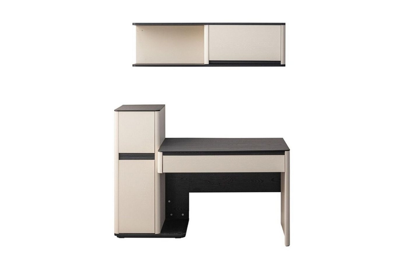 JVmoebel Wohnzimmer-Set Weißer Moderner Schreibtisch Designer Kinder Computertisch Wandschrank, (2-St., 1x Schreibtisch + 1x Wandschrank), Made in Europa von JVmoebel