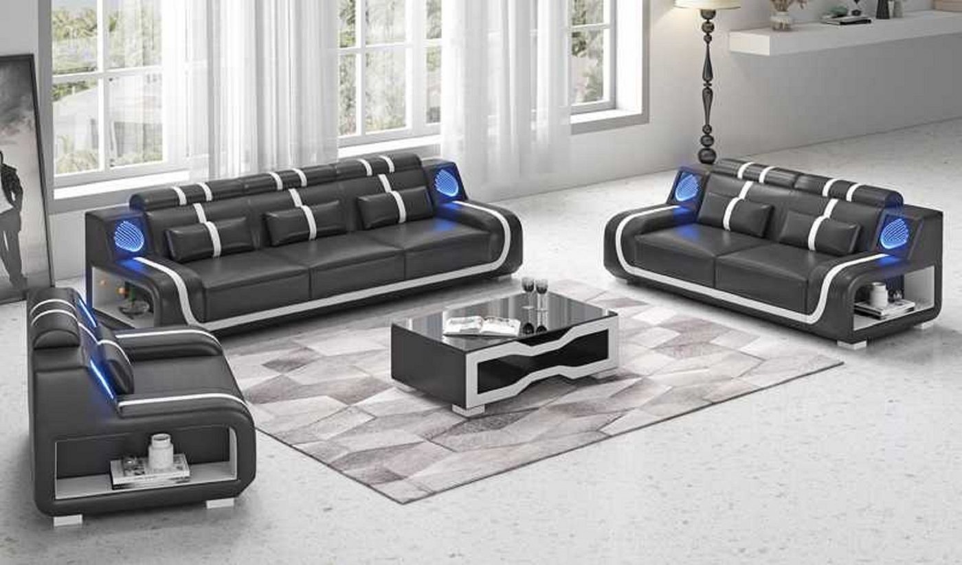 JVmoebel Wohnzimmer-Set Wohnzimmer Komplette 321 Sitzer Sofagarnitur Braun 3tlg, (3-St., Nur Sofa 2+3 Sitzer + Sessel), Made in Europe von JVmoebel