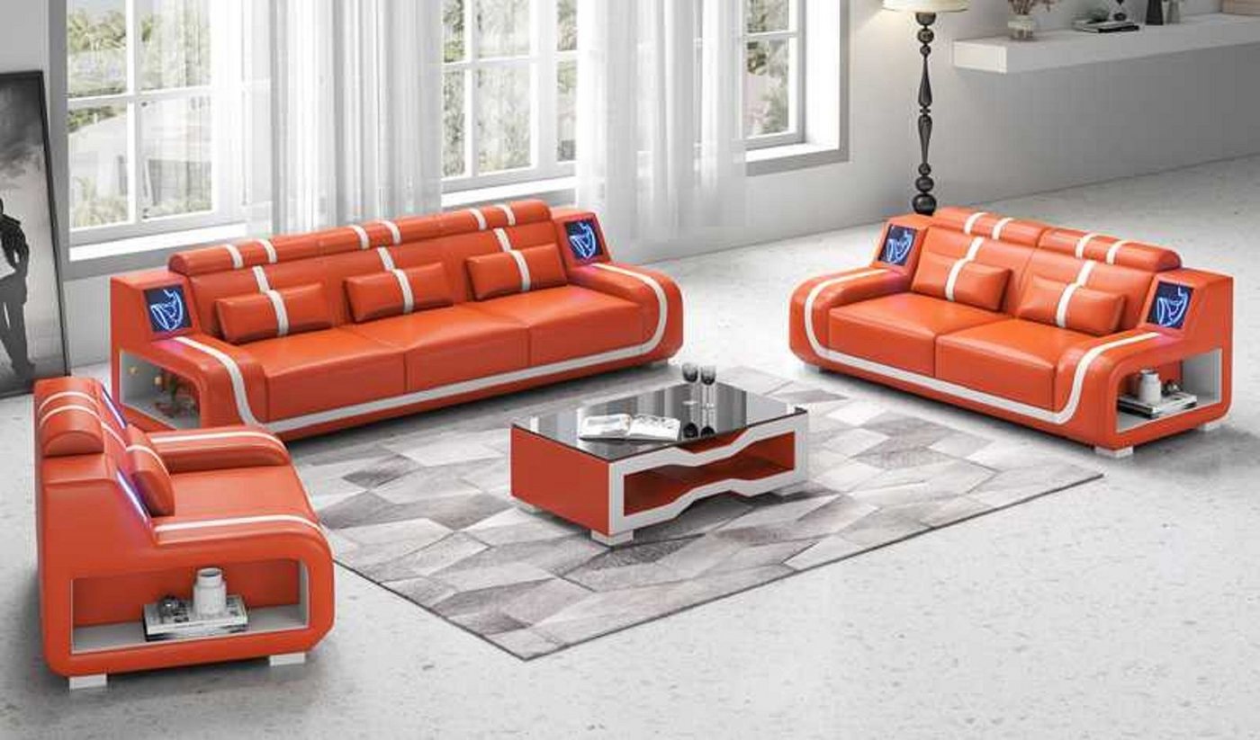 JVmoebel Wohnzimmer-Set Wohnzimmer Komplette 321 Sitzer Sofagarnitur Braun 3tlg, (3-St., Nur Sofa 2+3 Sitzer + Sessel), Made in Europe von JVmoebel