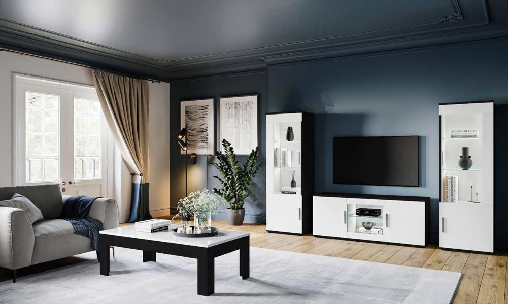 JVmoebel Wohnzimmer-Set Wohnzimmer Set Bücherregal TV-Ständer Wandregal Wohnwände Holz Möbel, (4-St., 4 tlg.WOHNZIMMER SET (2 SCHRÄNKE+TV-STÄNDER+COUCHTISCH), Made in Europa von JVmoebel