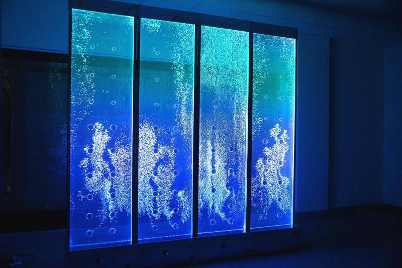 JVmoebel Zimmerbrunnen mit Wasserblasen LED Wasserwand Wasser Wand Beleuchtete Transparent, Made in Europa von JVmoebel