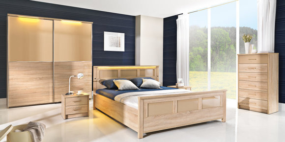 KOMPLETT SCHLAFZIMMER SET SCHRANK BETT KOMMODE CREMONA 2 von JVmoebel