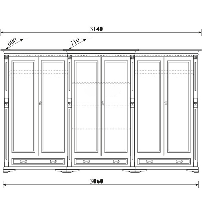 Klassische Schränke Schrank Schrankwand Kleiderschrank Massiv Kolonial von JVmoebel