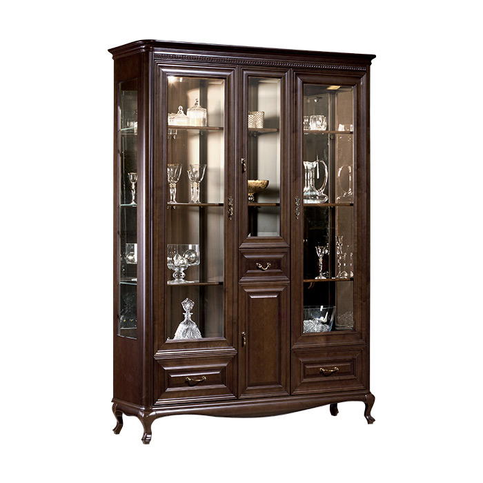 Klassische Vitrine Schrank Wohnzimmer Vitrinenschrank Vitrinen Neu V-W3 von JVmoebel