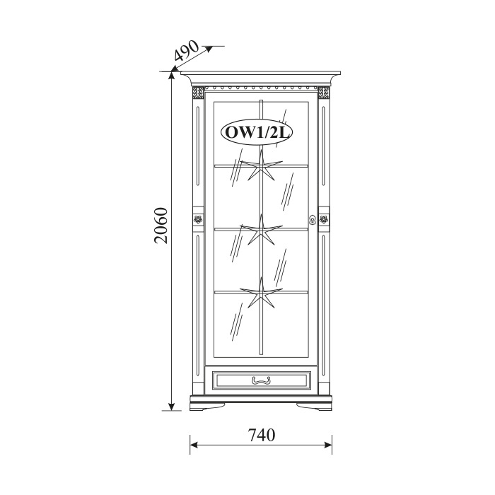 Klassische Vitrine Vitrinenschrank Vitrinen Glasschrank Schrank Kolonial von JVmoebel