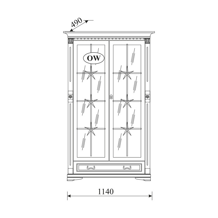 Klassische Vitrine Vitrinenschrank Vitrinen Glasschrank Schrank Kolonial von JVmoebel