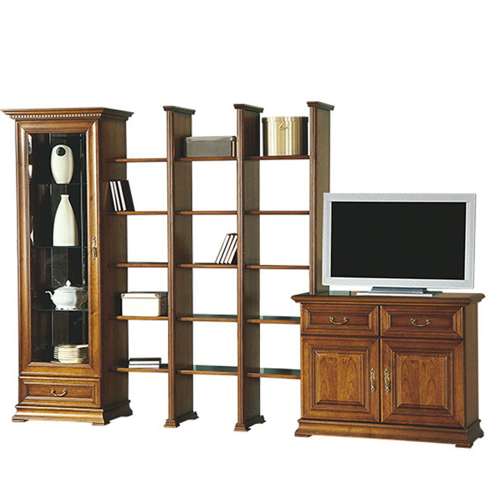 Klassische Wohnwand Schranksystem Wohnzimmer Schrank Vitrine Landhaus von JVmoebel
