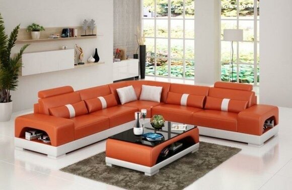 Leder L Form Wohnlandschaft Couch Big XXL Sofa Polster Ecke Garnitur Sandberg O von JVmoebel
