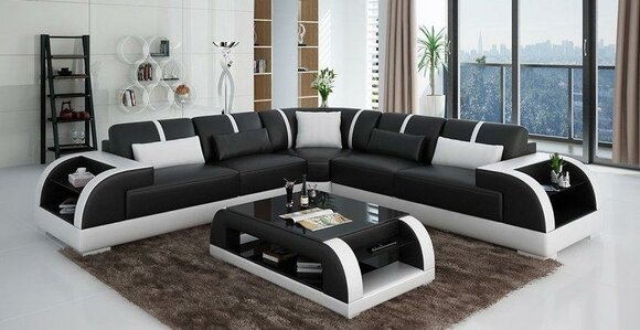 Leder L Form Wohnlandschaft Couch Big XXL Sofa Polster Ecke Garnitur von JVmoebel