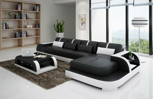 Leder L Form Wohnlandschaft Couch Big XXL Sofa Polster Ecke Garnitur von JVmoebel