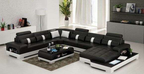 Leder U Form Wohnlandschaft Couch Big XXL Sofa Polster Ecke Garnitur von JVmoebel
