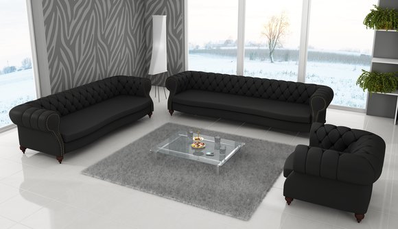 Ledersofa Chesterfield Sofa Couch Polster Garnitur BIG XXL Charly von JVmoebel