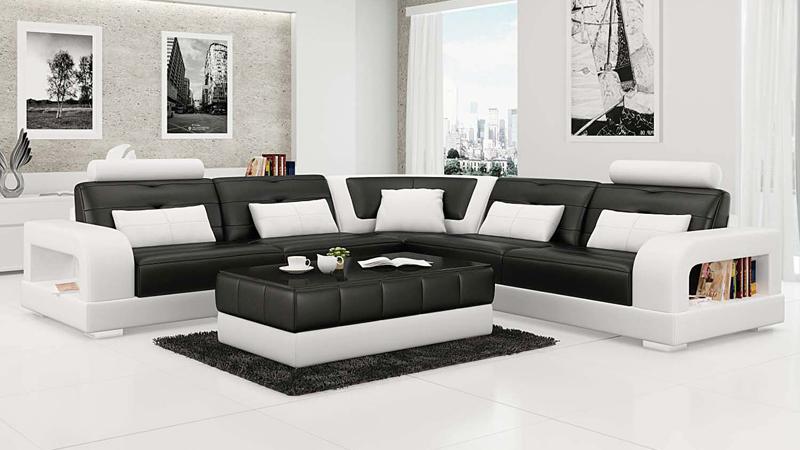 Ledersofa Ecksofa Designersofa Wohnlandschaft H2209 L Form von JVmoebel