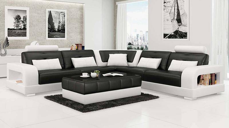 Ledersofa Ecksofa Designersofa Wohnlandschaft H2209 L Form von JVmoebel