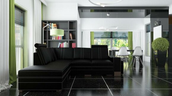 Ledersofa Edgar Ecksofa Wohnlandschaft Designer Garnitur von JVmoebel