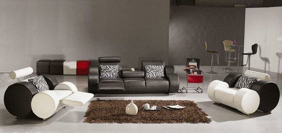 Ledersofa Sofagarnitur 3+2+1 Sitzer AMSTERDAM von JVmoebel