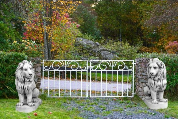 Löwe Gartenfigur Terrassen Garten Skulptur Figuren Skulpturen Statuen von JVmoebel
