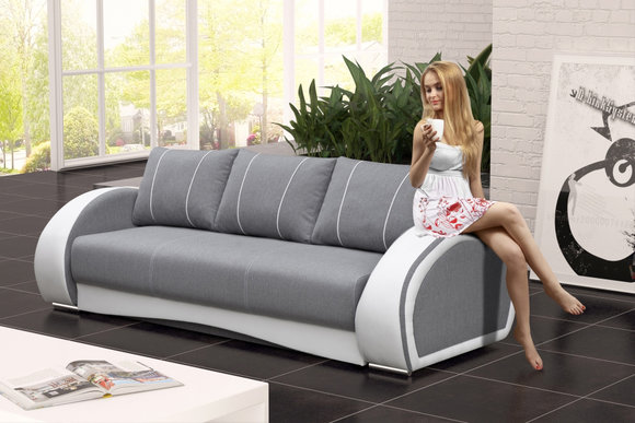 Schlafsofa Klappcouch 3-Sitzer Schlaffunktion + Bettkasten Couch Sofa von JVmoebel