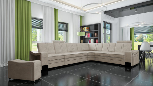 Stoffcouch Textil Polster Eckcouch Couch Sofa Ecksofa Wohnlandschaft von JVmoebel