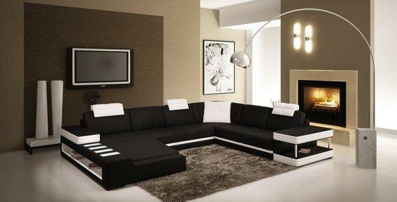 Wohnlandschaft Designer Sofa Couch XXL Big Leder Sofas Eck Garnitur von JVmoebel