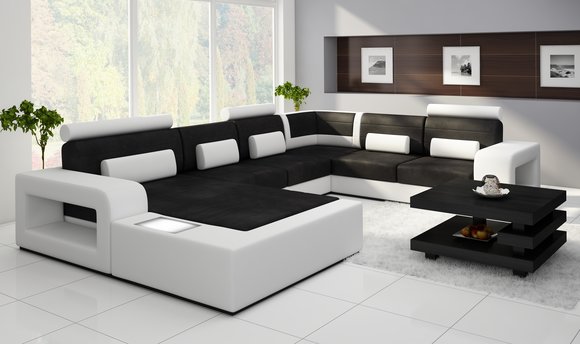 Wohnlandschaft Ecksofa H2209 Textil Stoff Sofa von JVmoebel