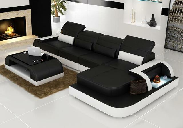 Wohnlandschaft Ecksofa Sofa Couch Ecksofa Polster Eck Garnitur Leder von JVmoebel