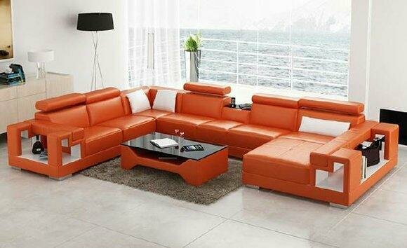 Wohnlandschaft Polster Ecke Eck Sofa Couch Garnitur Landschaft Leder von JVmoebel