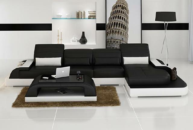 Wohnlandschaft Polster Ecke Eck Sofa Couch Garnitur Landschaft Leder von JVmoebel