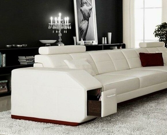 Wohnlandschaft Sofa Couch Stoff Polster Leder Sofas Eck Ecke Neu Textil von JVmoebel